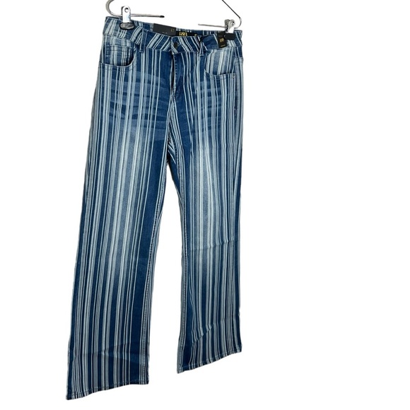 Lucky & Blessed Women’s High Rise Flare Stripe Denim Jeans - Picture 4 of 16
